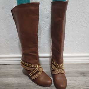 Brown Not Rated Boots with Bling!